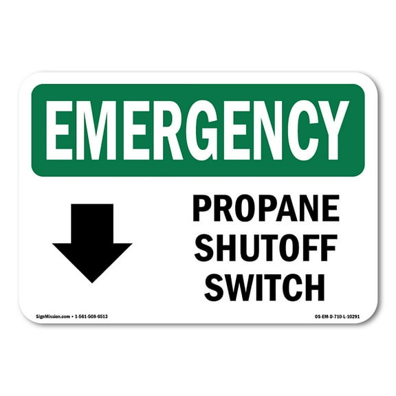 OSHA EMERGENCY Sign - Electrical Propane Shutoff Switch With Symbol | Decal | Protect Your Business, Work Site, Warehouse | Made in the USA