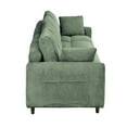 thumbnail image 5 of Modern Olive Green Corduroy Modular Sectional Sofa Set – U/L-Shaped Convertible, 6-Seater with Contoured Cushions & Oversized Footstool for Small Spaces, 5 of 9