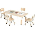 thumbnail image 2 of Arlopu Kids Table and 4 Chairs Set, Toddler Arts & Crafts Play Activity Table & Chairs, Adjutable Height Toddler Furniture, 2 of 9