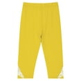 thumbnail image 5 of Girls High Waist Lace Workout Leggings Yoga Slimming Running Capris Athletic Pants Elastic Waistband Activewear Yellow, 3 Years, 5 of 7