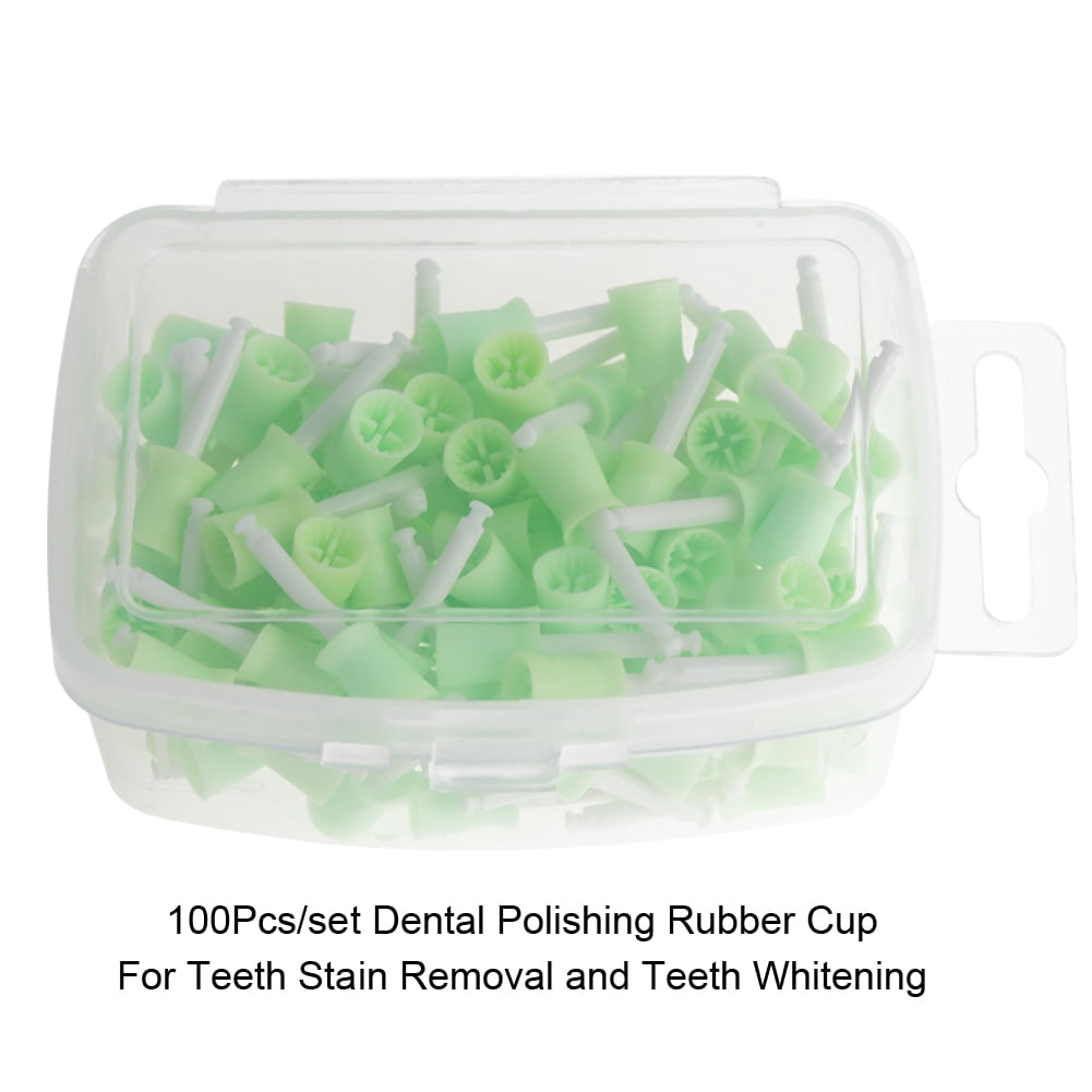 TOPINCN 100Pcs/set Dental Polishing Rubber Cup Teeth Stain Removal
