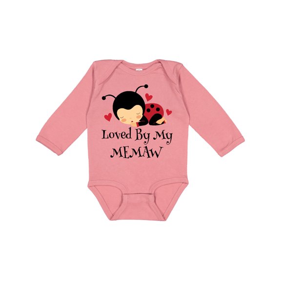 Inktastic Loved by My Memaw Grandchild Girls Long Sleeve Baby Bodysuit