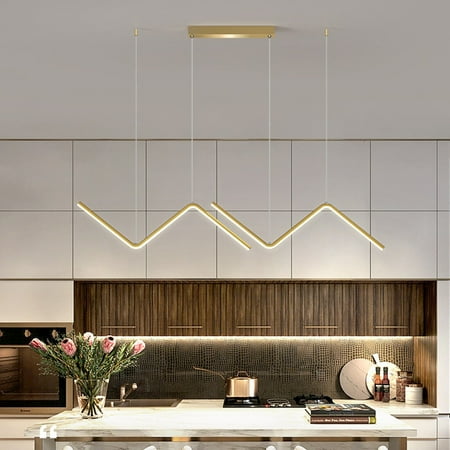 

SHZICMY Modern LED Ceiling Light Chandelier Lamp Dining Living Room Pendant with Remote Control Golden