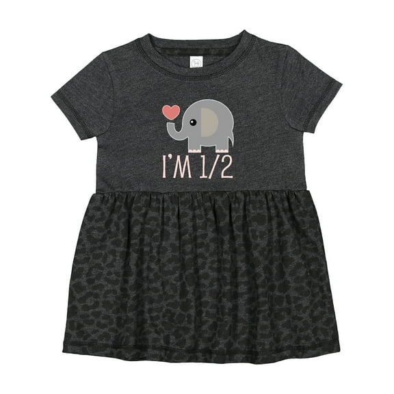 Inktastic Half Birthday Cute Elephant Girls Baby Dress