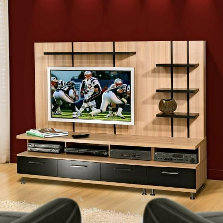 Nexera Eclipse Biscotti And Black Entertainment Center With Back Nexera Eclipse Biscotti And Black Entertainment Center With Back Panel