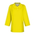thumbnail image 4 of KDDYLITQ Women'S Polo Shirts 3/4 Sleeve Loose Wicking Summer Shirts Breathable Collared Vintage Tees Yellow L, 4 of 4