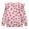 thumbnail image 6 of Yuyamidu Toddler Strawberry Axolotl Sweatshirt for Girls 1T-2T Pink Long Sleeve Ruffle Shoulder Crewneck Sweatshirts Pullover Tops Soft Lightweight Play Wear for School Outdoor, 6 of 8