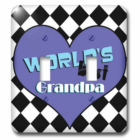 3dRose Worlds Best Grandpa - Double Toggle Switch