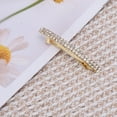 thumbnail image 5 of Unique Bargains 1 Pc Hair Barrettes Grace Crystal Spring Clip Hairpin 2-Row Barrette Clip Gold Tone, 5 of 5
