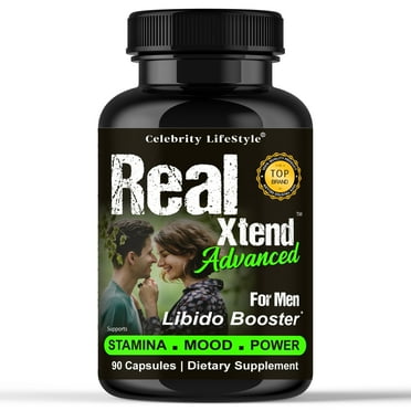 Real Extend Testosterone Booster for Men, Libido Booster, Mood Support, Male Enhancing 90 Capsules