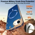 thumbnail image 3 of Dteck Magnetic for iPhone 16E (2025), Shockproof Ultra Slim Plating Electroplated PC TPU Drop-Resistant Cover Stylish Anti-Scratch Protection Shell Support Wireless Charging Cover, Blue, 3 of 7