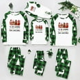 thumbnail image 2 of Cute Gnome Christmas Pajamas Set Matching Family Green Plaid Saying “I’ll Be Gnome For Christmas”, Plus Size Holiday PJs With Dog, 2 of 7