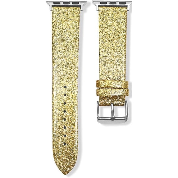 EREMOTE Compatible with Apple Watch Band Series SE 8 7 6 5 4 3 2 1 45mm 41mm 44mm 40mm 42mm 38mm, Genuine Leather Replacement Band for iWatch, Flash Leather Apple Watch Strap
