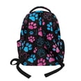 thumbnail image 2 of Xoenoiee Colorful Dog Paw Pattern Backpack for Girls Teenager School Bag with Handle, Portable Kids School Bookbags Casual Daypack with Zipper Pocket for Camping Outdoor Travel Sports, 2 of 7