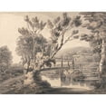 thumbnail image 3 of Francis Towne 24x20 Black Modern Framed Museum Art Print Titled - The Foot Bridge (1780), 3 of 5