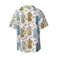 thumbnail image 2 of Vsdgher Cartoon Poodle Dog Print Men's Wrinkle Free Untucked Cuban Shirt Business Casual Button Down Shirts Short Sleeve Shirt, 2 of 7