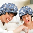 thumbnail image 6 of Shower Caps,Dog with Woof and Bark Waterproof Shower Cap for Women 4 Pieces,Double Reusable Hair Cover for Shower PEVA Elastic Stretch Hem, 6 of 7