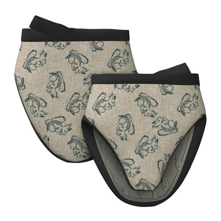 

Qekee Sketch Squirrels Linen Print Non-Slip Mini Oven Mitt Silicone Oven Mitts Heat Resistant Kitchen Mittens Pinch Mitts Cooking Mitts