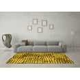 thumbnail image 3 of Ahgly Company Machine Washable Indoor Round Abstract Yellow Modern Area Rugs, 6' Round, 3 of 4