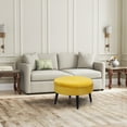 thumbnail image 6 of Homebeez Round Fabric Ottoman Footrest Stool,Step Stool,Sofa Footrest Extra Seating,Yellow, 6 of 7