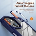 thumbnail image 4 of SaniMore Magnetic Transparent Case for iPhone 14 with Wireless Charging, PC & Liquid TPU Cover with Independent Mental Key Armor Goggles Protective Lens Shockproof Protective Shell, Blue, 4 of 8