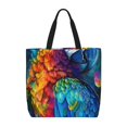thumbnail image 1 of Disketp Colorful Parrot Jungle Dream Bolsa Tote de Lona para Mujer, Bolso de Hombro y Cruzado con Cierre de Cremallera, 1 of 7