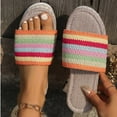 thumbnail image 6 of Women's New Summer Plus-size Striped Fashion Trend One Slippers Sandals Sandals for Women Multicolor 42, 6 of 8