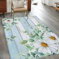 thumbnail image 2 of Daisy Spring Floral Area Rugs 2.7'x5', Washable Small Throw Rugs for Kitchen Bedroom, Eucalyptus Leaves Watercolor Wooden Indoor Outdoor Rug Non-Slip Low Pile Carpet Runner Reversible Floor Mats, 2 of 8