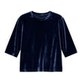 thumbnail image 4 of AWZXDE T-Shirt en Velours pour Filles à Manches 3/4, Doux, Col Rond, Hauts Décontractés pour Filles, T-Shirt de Base Confortable 3-14 Ans, 4 of 4