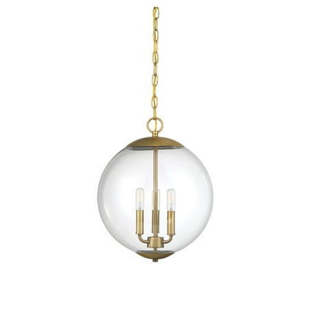 

Trade Winds Lighting TW90065-NB Katie Glass Globe Pendant in Natural Brass