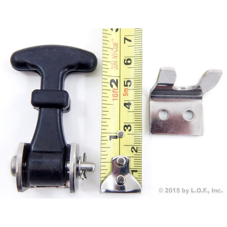 2-Pack Elastic Stainless Steel Rubber Hood Catch – Flexible T-Handle Draw Latches With Brackets For Tool Boxes, Vehicle Engines, And Truck Hoods