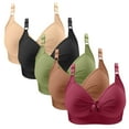 thumbnail image 2 of Levmjia Bras For Women 5 Pack Seamless Thin Comfort Bras Underwear With Removable Pads Everyday Daily Ultra Soft Breathable Sleep, 2 of 6