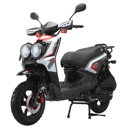 X-Pro Lanai 150cc Gas Moped with 12" Alloy Wheels, Electric & Kick Start, Front Disc Brake, Automatic Transmission – Underseat Storage, Dual Headlights