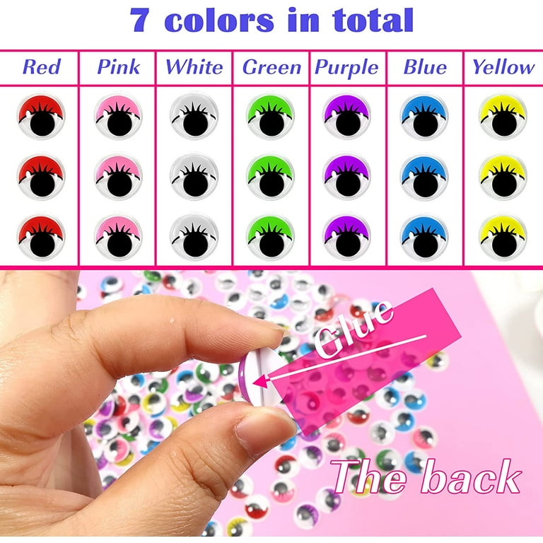 Sowaka 80 Pcs Self Adhesive Wiggle Googly Eyes Stickers 20 MM Plastic Small  Cute Round Stick on Wobbly Wiggly Eyes for Craft Art Project DIY Toy  Accessories Children School Classroom Scrapbooking