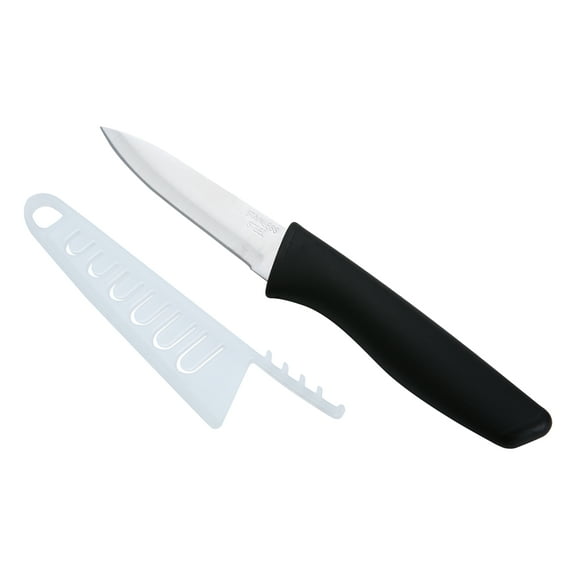 Mainstays 3.5" Stainless Steel Paring Knife with Soft Grip Black Handles
