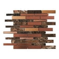 thumbnail image 2 of Sample - Rose Gold Satin Copper Stainless Steel Emperador Stone Mosaic Tile Backsplash, 2 of 6