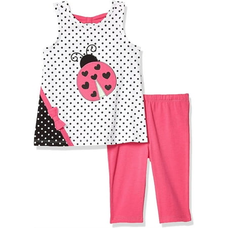 Kids Headquarters Girls 12-24 Months Ladybug Dot Legging Set (Pink 18 Months)