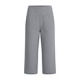 thumbnail image 6 of Vibrex Women's 5" Yoga Capris No Front Seam High Stretch Tight Leggings for Gym Running Workout,Gray_M, 6 of 9