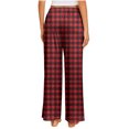 thumbnail image 3 of LIaqionyy Women Pajamas Pants Plaid Wide Leg Baggy Elastic Waist Sleepwear Pjs Bottoms Lounge Pant, 3 of 7