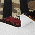 thumbnail image 5 of Manfei Vintage Bear Quilt King, Camouflage Branches Leaf King Coverlet Set, Black Dark Brown, Black Reversible, 3pcs, 1 Bedspread and 2 Pillowcases, 5 of 7