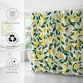 thumbnail image 4 of 84 Inch Wide Lemon Shower Curtain Sets Green Leaves Plant Design Shower Curtain Modern Bathroom Decoration Curtain 84"×72" with 12 Hooks Waterproof Bathroom Accessories, 4 of 6