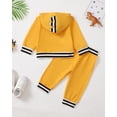 thumbnail image 3 of Kucnuzki Infant Baby Boys Pant Sets Fall Dinosaur Print Long Sleeves Hooded Top Sweatpants 2pcs Baby Boys Outfits Yellow 18-24 Months, 3 of 9