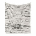 thumbnail image 1 of Rustic Soft Flannel Fleece Throw Blanket, Vintage Old Wood Surface with Horizontal Cracks Natural Oak Tree Image, Cozy Plush for Indoor and Outdoor Use, 50" x 60", Coconut Grey, by Ambesonne, 1 of 6
