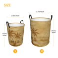 thumbnail image 3 of Fotbe Retro Palm Tree Cesto de Ropa con Asas, Cesto Impermeable de Gran Capacidad, Bolsa de Lavado para Dormitorio, Cesto de Ropa con Ruedas y Asas-Small, 3 of 6