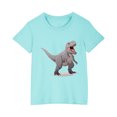 thumbnail image 2 of Favoffer Summer Unisex Kids Multicolor Dinosaur Graphic Tee Round Neck Short Sleeve Fun Regular Fit Top Casual Travel Home Photoshoot 3-10Y, 2 of 5