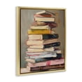 thumbnail image 2 of Stupell Industries Cottage Well Loved Bookstack Gold Floating Frame Canvas Art, 17 x 21, by LSR Design Studio, 2 of 8
