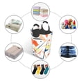 thumbnail image 5 of Waterproof Collapsible Laundry Hamper, Geometric Pattern Aluminum Handle Laundry Bag Storage Basket, 50L, 5 of 6