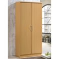 thumbnail image 2 of Hodedah 2 Portes Armoire Boisée avec 4 Étagères en Finition Beige, 2 of 6