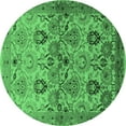 thumbnail image 1 of Ahgly Company Indoor Round Oriental Emerald Green Industrial Area Rugs, 7' Round, 1 of 4