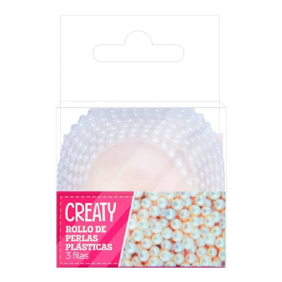 Rollo de Perlas Creaty de Plástico 3 Filas